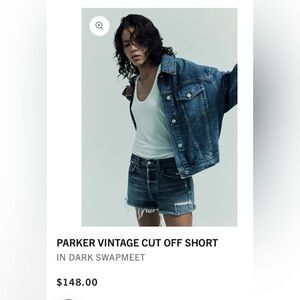 AGOLDE Parker 100% Regenerative Cotton Denim Cutoff Shorts, Size 25